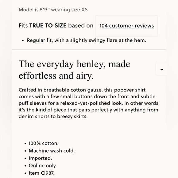 NWT J CREW Puff-sleeve henley in striped gauze in Pale Banana - Picture 7 of 7